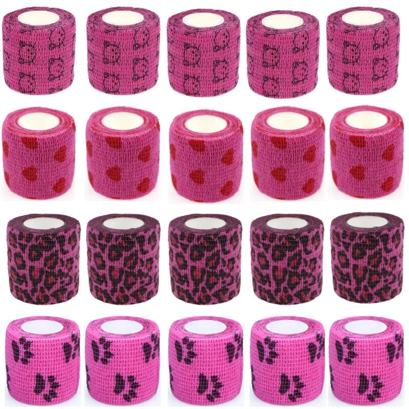 12/24pcs Elastic Self-Adhesive Athletic Tape Bandage Non-Woven Universal Fit for Sports Foot Support Joint Protection