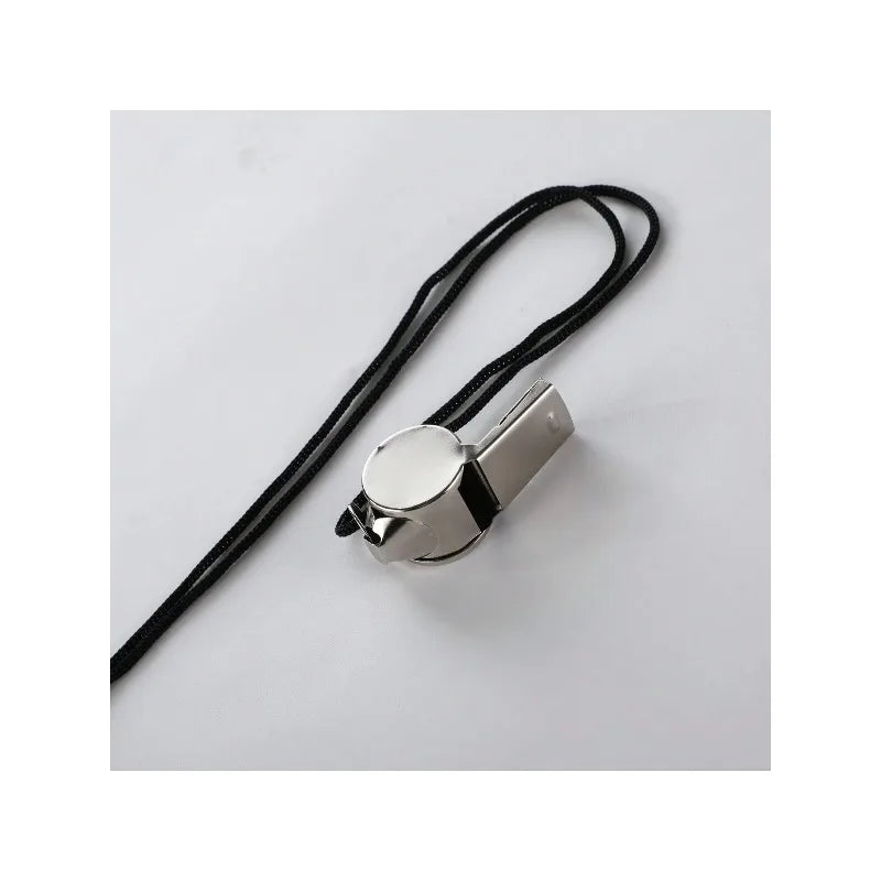 2 Pack Stainless Steel Sports Whistles with Lanyard - Loud Crisp Sound for Coaches Referees And Officials