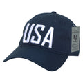 Relaxed Ripstop Cap, USA Text, Navy