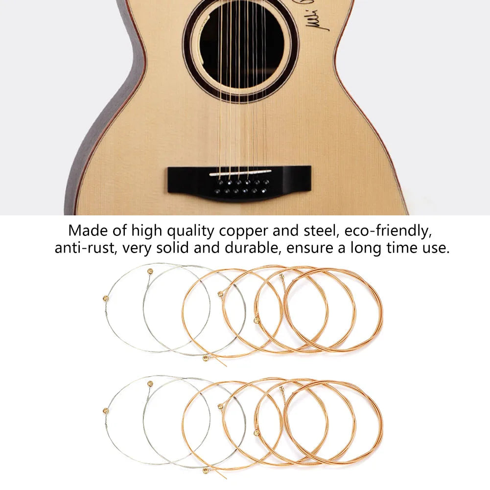 12 String Guitar Strings Guitar Strings High Quality Folk Guitar Strings Replacement Accessories Musical Instrument Part