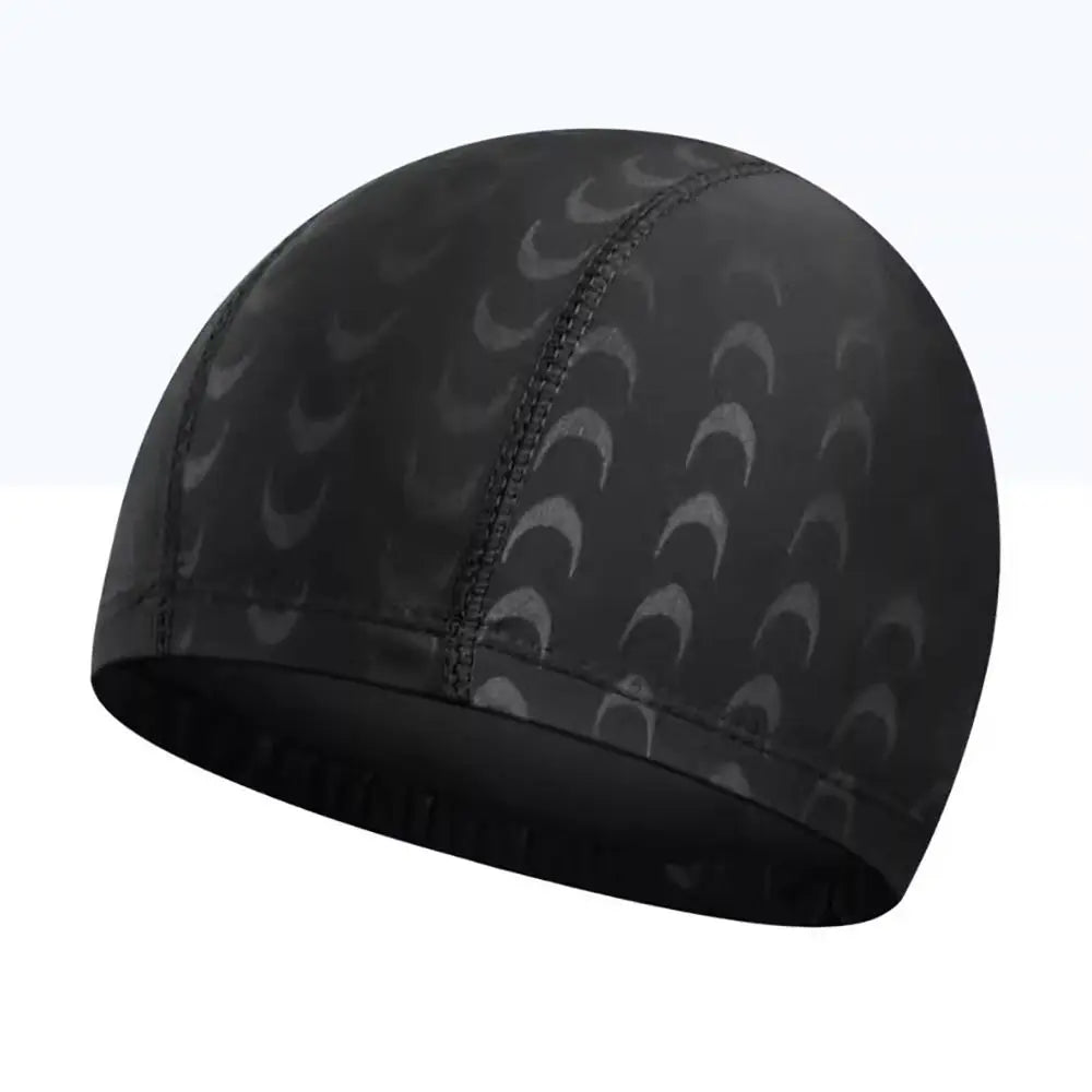 Comfortable Nylon Adult Swimming Caps High Elastic Breathable Swim Cap Black Ear Protection Male Swimming Hat Men Women