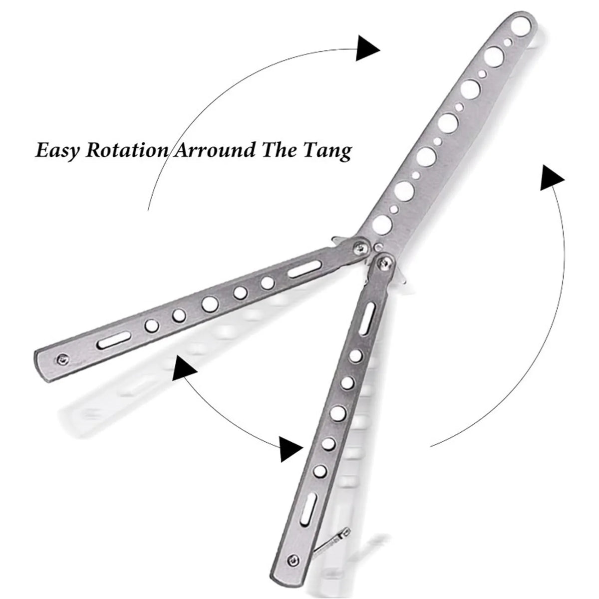 Martial Arts Practice Knife Portable Steel Metal Folding Butterfly Knife for Practicing Flipping Tricks