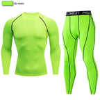 2pcs Men's Compression Sportswear Suit Elastic Training Yoga Sets Workout Jogging Fitness Clothing Tracksuit Pants Sporting