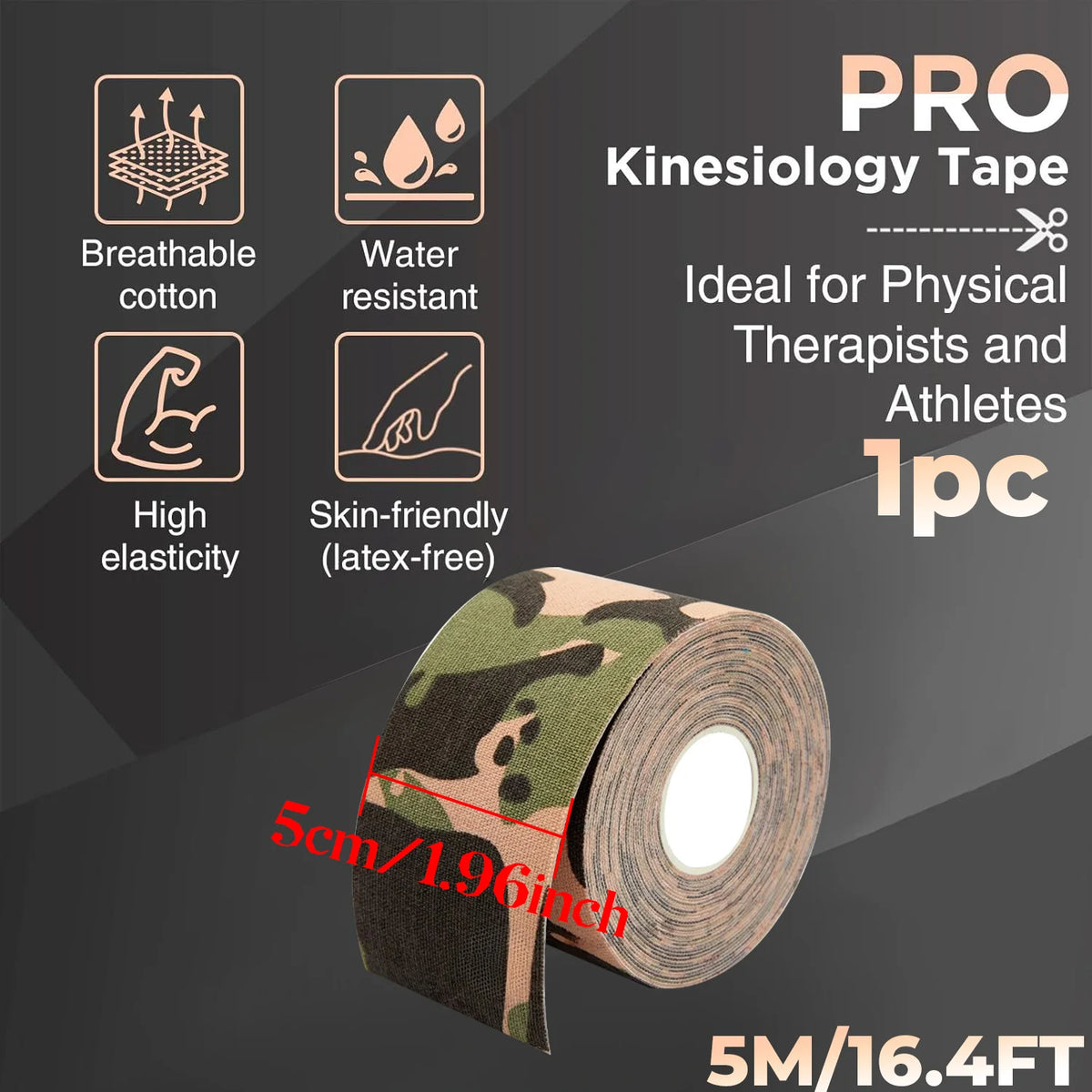 Sports Tape，Sports Elastic Knee Pads，Muscle Pain Relieving Knee Pads，Suitable for Gym Fitness，Running，Tennis，Swimming，Soccer