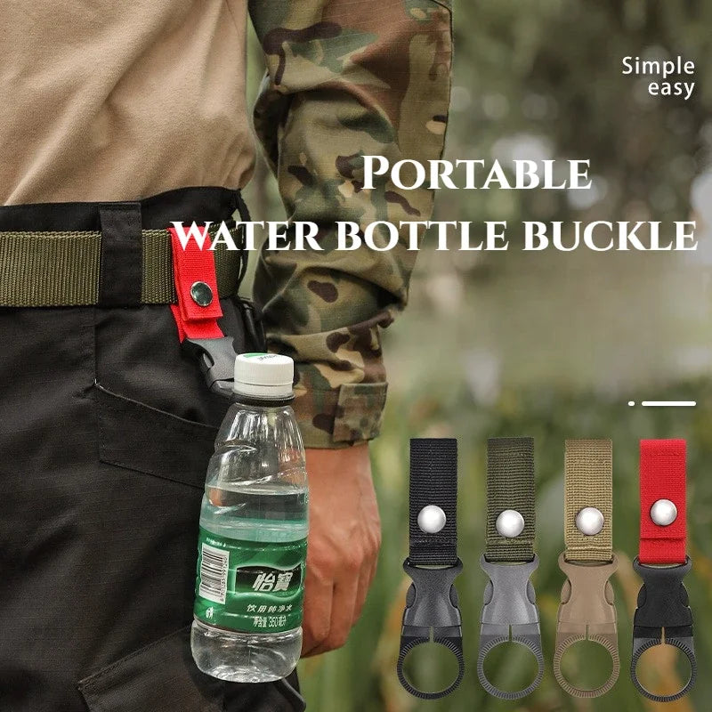 2pcs Water Bottle Holder Climbing Carabiner Belt Backpack Hanger Hooks Clip Multifunction Water Bottle Nylon Webbing Buckle Hook