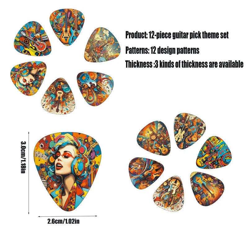 New 0.46/0.71/1.0Mm Guitar Paddles Cartoon Couples Acoustic Guitar Picks Musical Instrument Accessories Pick Guitar