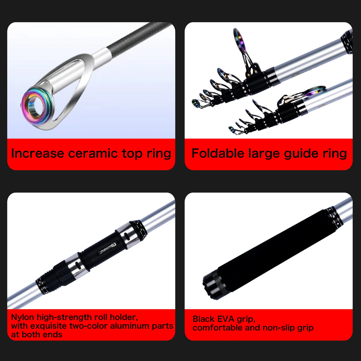 BIUTIFU Telescopic Surf Spinning Fishing Rods 5.3m 5.0m 4.5m 4.2m 3.9m 30T Carbon Power 60-150g Throw Surfcasting Shore Casting Pole