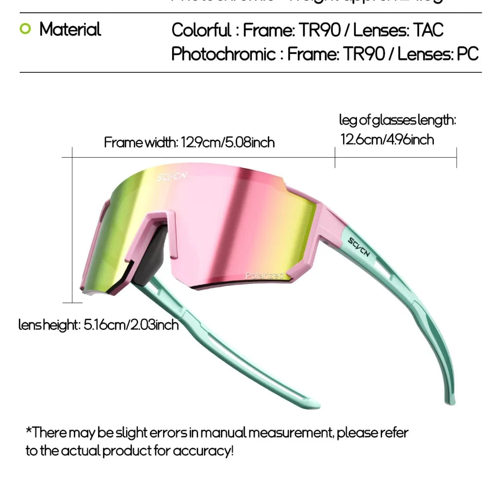 SCVCN Girls Sports Sunglasses Kids Cycling Glasses Photochromic UV400 Boys Baseball Outdoor Eyewear Running Hiking Sunglasses