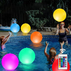 Light Up Beach Balls 40cm Inflatable with Remote Control Waterproof LED Toy for Family Party Swimming Summer Night Outdoor