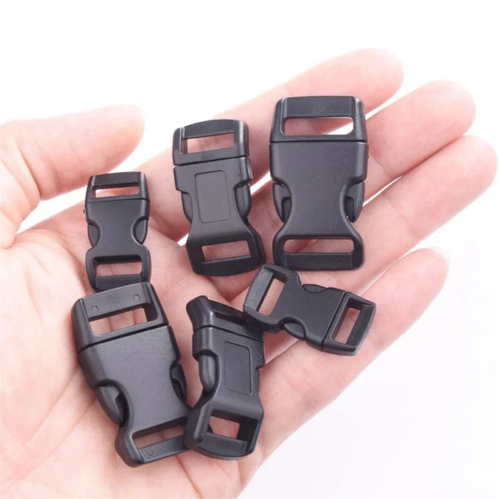 60 Pack Paracord Bracelets POM Side Release Buckle Clasp Clips for Parachute Adjustable Lanyard Straps for Outdoor Activities