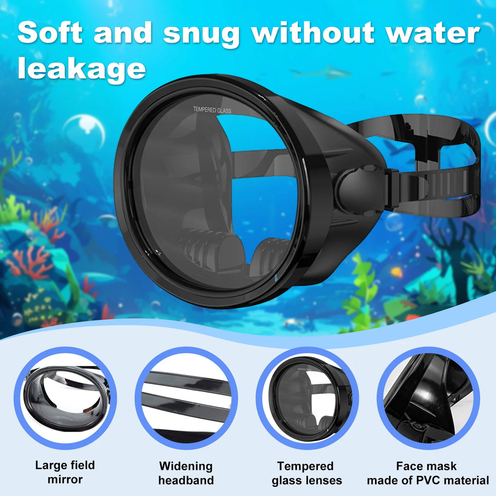 Full-Face Snorkeling Mask Waterproof & Fog-Free 180° Vision Fisherman's Oval Diving Goggles for Adults Summer Swim Island Travel