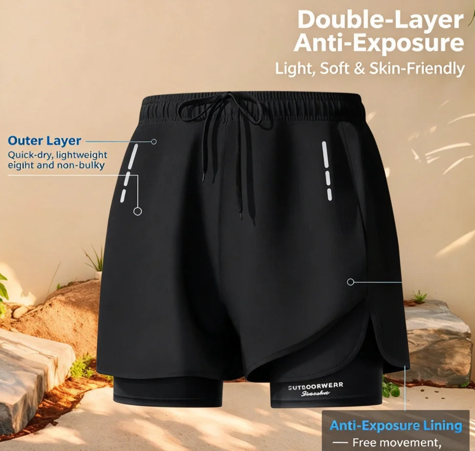 Men's Quick Dry Close Fitting Sports Swim Trunks Elastic Stretch Comfortable Swim Shorts Bathing Suit for Beach Pool Hot Spring
