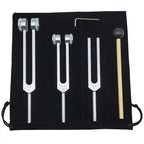 Tuning Forks Set 128Hz 256Hz 512Hz with Hammer & Bag, Professional Sound Therapy Instruments for Healing, Chakra, Yoga