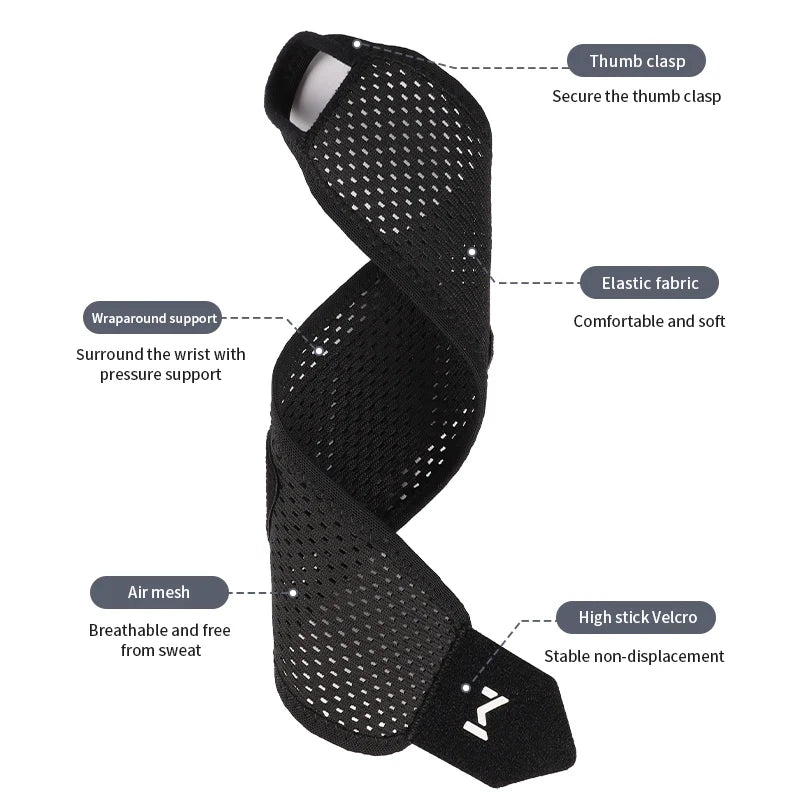 1/2PCS Breathable Mesh Wrist Support Wrap, Compression Wrist Sleeve for Sprain Joint Pain Relief, Sports Injury Protection Brace