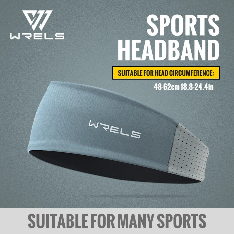 WRELS Anti-Slip Sports Headband Sweat Absorbing Headband Breathable Fitness Running Hair Band Quick Dry Elastic Cycling Hairband