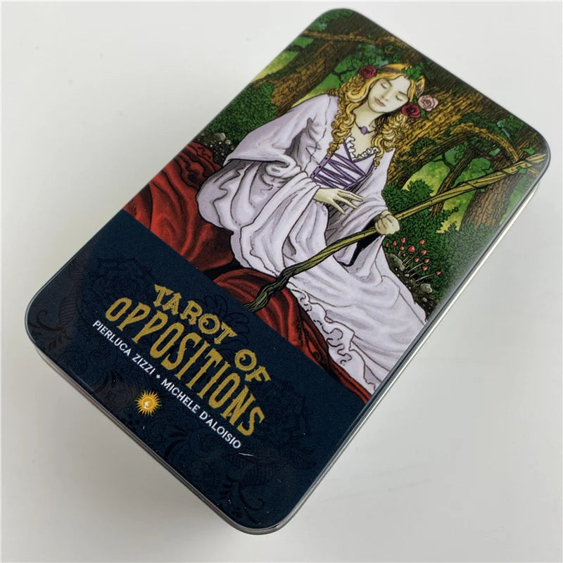 Metal Box Pink Gilded Edition Tarot Of Oppositions Cards Divination Deck With Paper Guidebook English Classical Board Games