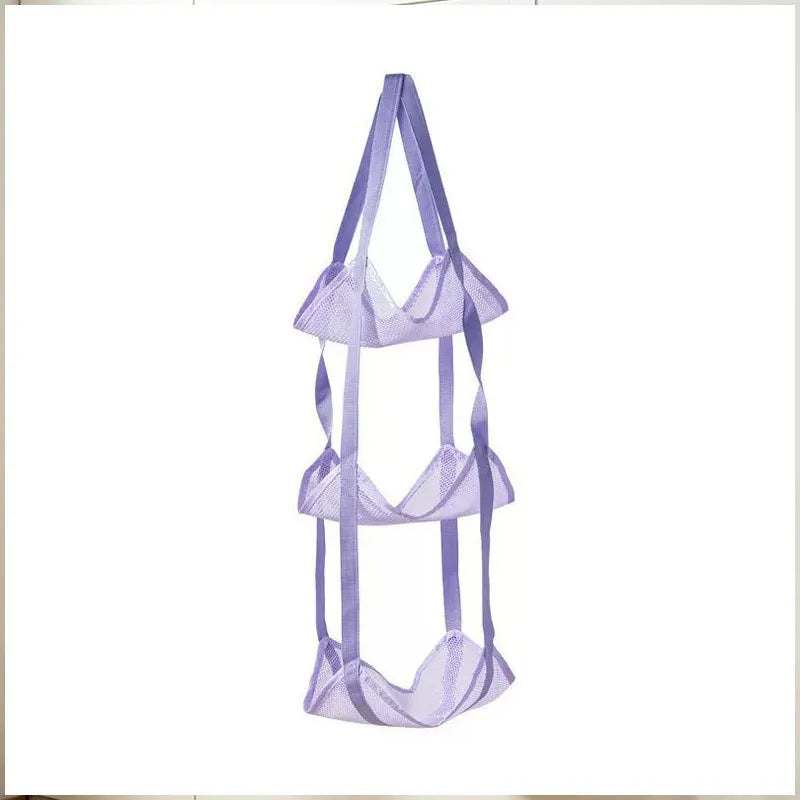 3/4 Tier Hanging Ball Storage Bag with Hooks, Mesh Sports Equipment Organizer for Basketball Football Volleyball, Over Door Wall