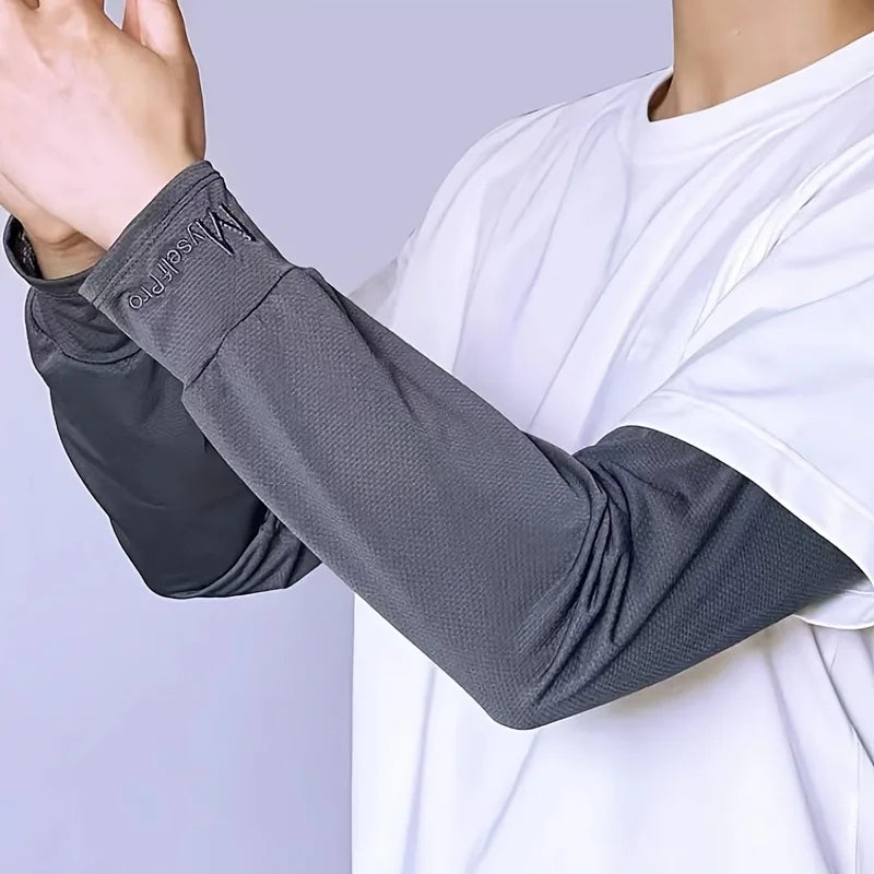 Cooling Arm Sleeves Breathable Sun Protection Ice Slik Sleeves Summer Outdoor Sports Driving Cycling Sleeves Men Loose Arm