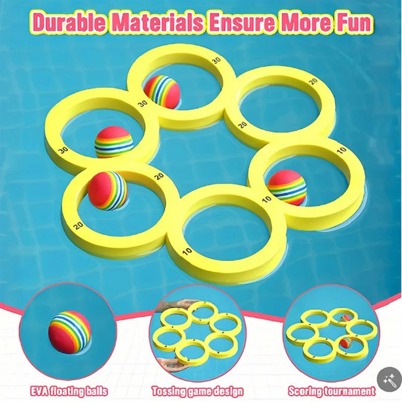 Swimming Pool Toss Game, Fun Splash Water Sports Floating Pool Toys, Durable EVA Material, Water Throwing Game Random Color Ball