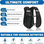 Lightweight Ergonomic Running Hydration Vest, Reflective Water Bottle Backpack for Cycling Walking Kayaking Outdoor Sports
