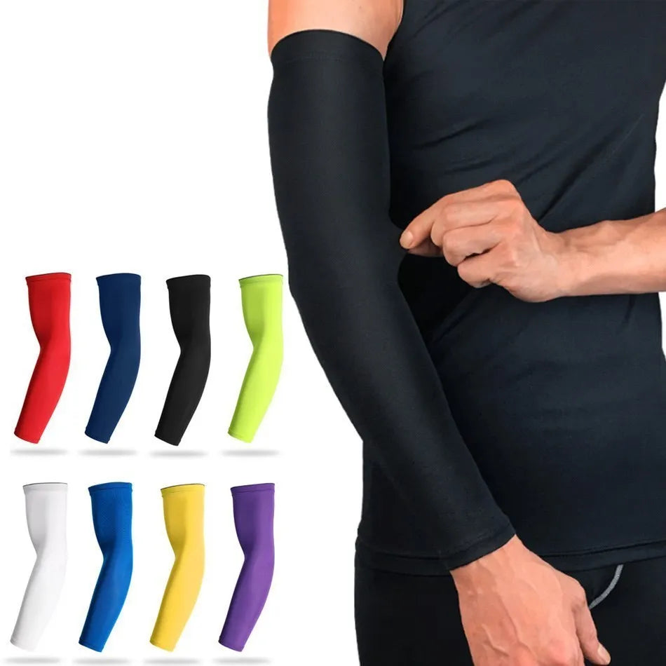 WOSWEIR－1PC Sports Arm Compression Sleeve Basketball Cycling Arm Warmer Summer Running UV Protection Volleyball Sunscreen 