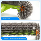 13 Inch Heavy Duty Pool Brush 7 Rows Nylon Bristles Handle - Pool Cleaner for Walls Tiles Floors Maintenance