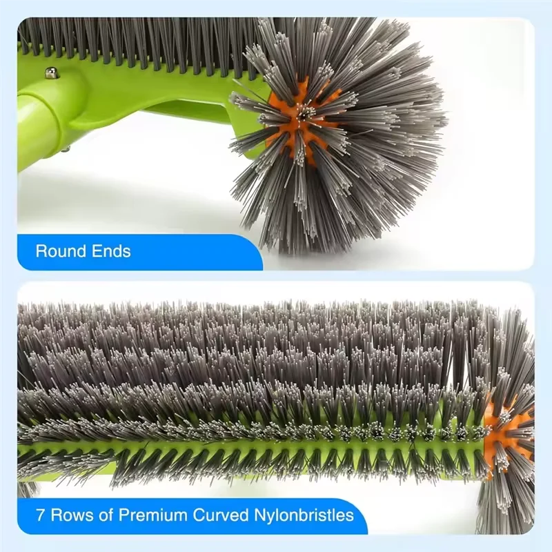 13 Inch Heavy Duty Pool Brush 7 Rows Nylon Bristles Handle - Pool Cleaner for Walls Tiles Floors Maintenance