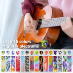 Guitar Pick Punch Kit,15 Variety Pick Strips DIY Maker Tool for Medium Guitar Picks, Unique Gift for Guitar Lovers & Home Studio