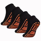 4 Pairs of Pure Cotton Yoga Socks Fitness Pilates Women's Socks Silicone Anti Slip and Wear-Resistant Foot Massage Ankle Socks