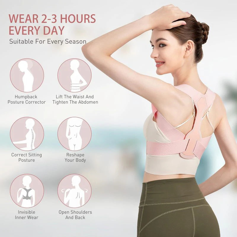 1PC Adjustable Rectify Posture Back Invisibility Breathable Posture Corrector Belt Support Belt Back Neck Brace Posture Training