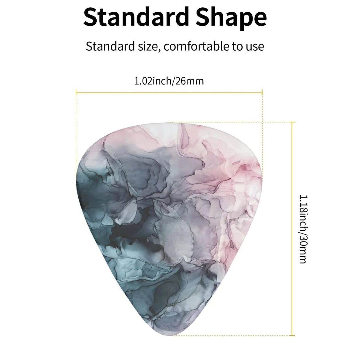 New 0.71/1.0Mm 12PCS Guitar Picks - Premium ABS Material with Smooth Finish, Dual-Sided Color Printing, Includes PP Storage Box