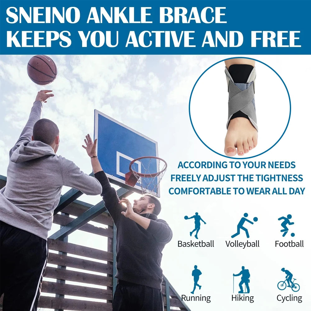 1PC Ankle Brace Support for Men Women - Adjustable Compression Sleeve for Sprained Ankle, Achillesn,Sports,Stabilizing Bandage