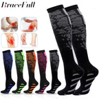 1Pair New Compression Socks 20-30mmhg High Stockings Men Women Sports Socks For Marathon Cycling Football Varicose Veins