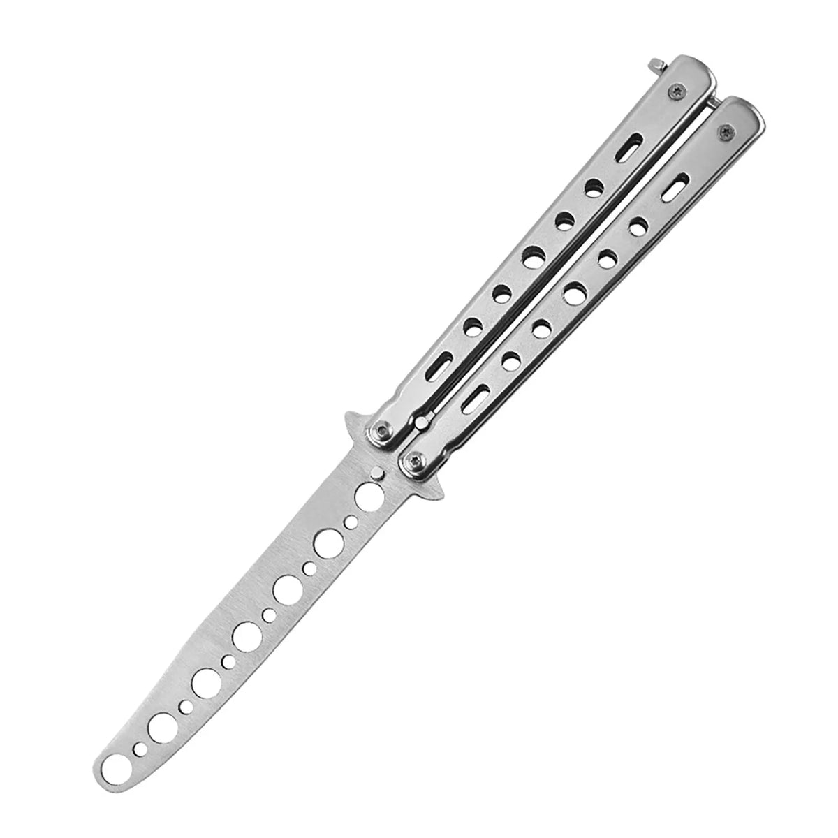 Martial Arts Practice Knife Portable Steel Metal Folding Butterfly Knife for Practicing Flipping Tricks