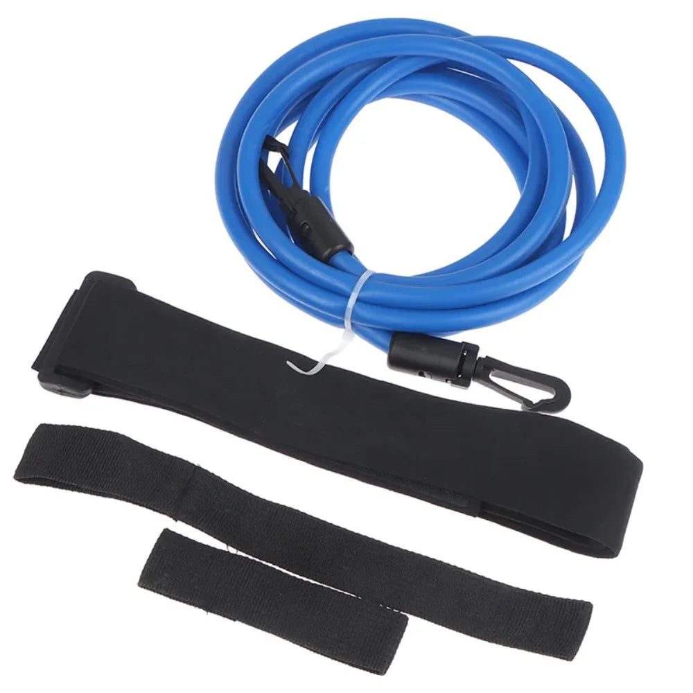 Summer Latex Tubes Swimming Training Safety Rope Elastic Adjustable Swimming Pool Exerciser TPE 4M Swim Training Resistance Belt