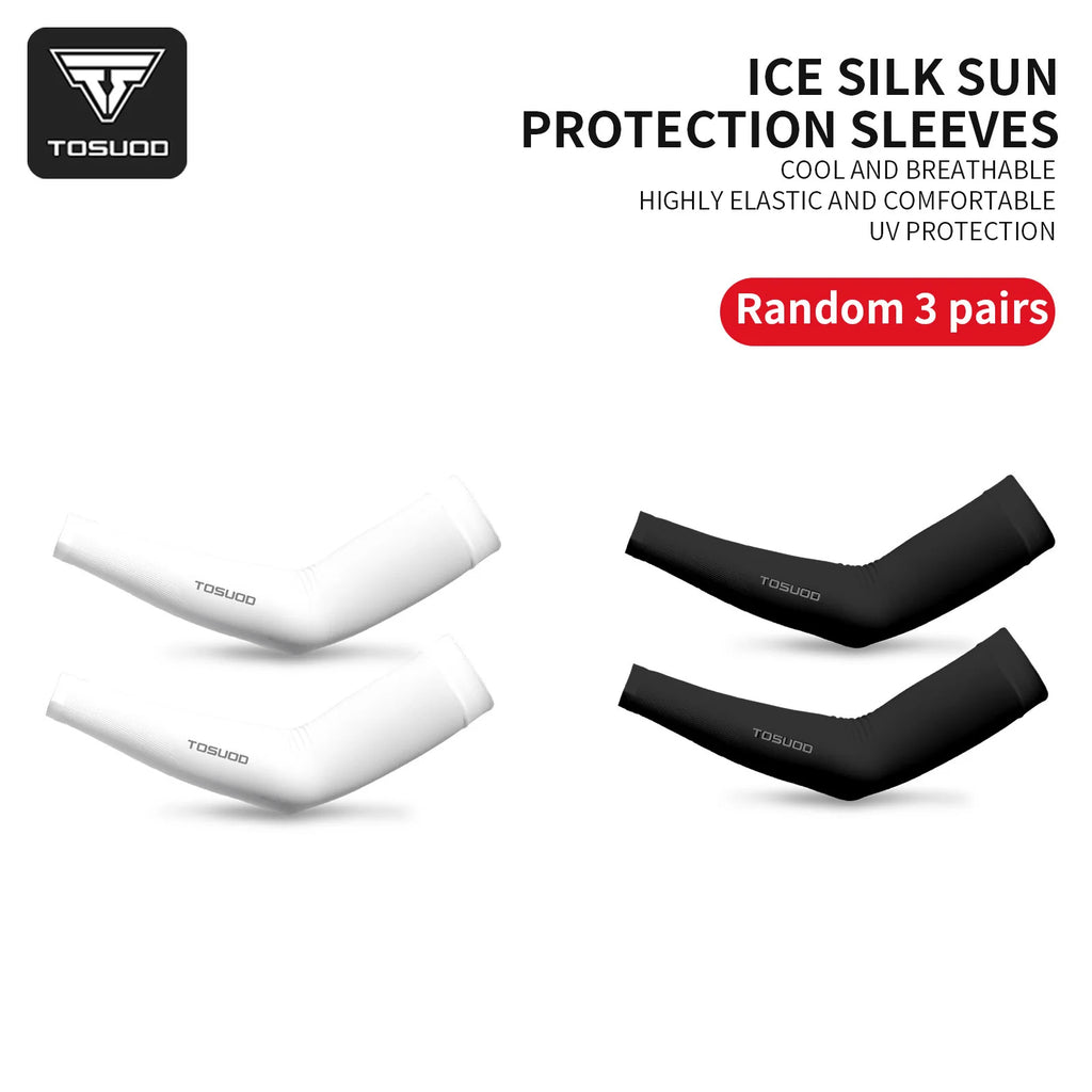TOSUOD Ice Silk Bicycle Sleeves Summer Breathable Cycling Arm Protection Outdoor Sun UV Protect Sports MTB Road Bike Sleeves