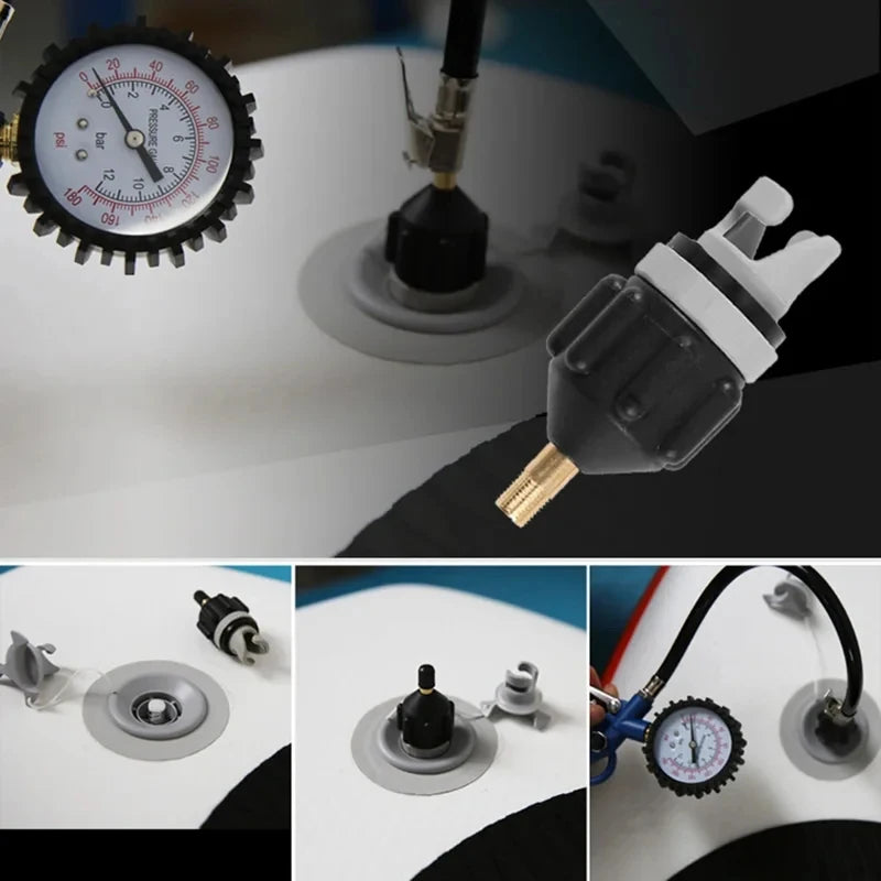 Multifunction Air Valve Adaptor Kit for SUP Board, Inflatable Pump Adapter for Paddle Boat, Kayak,Air Valve Pump Connector Combo