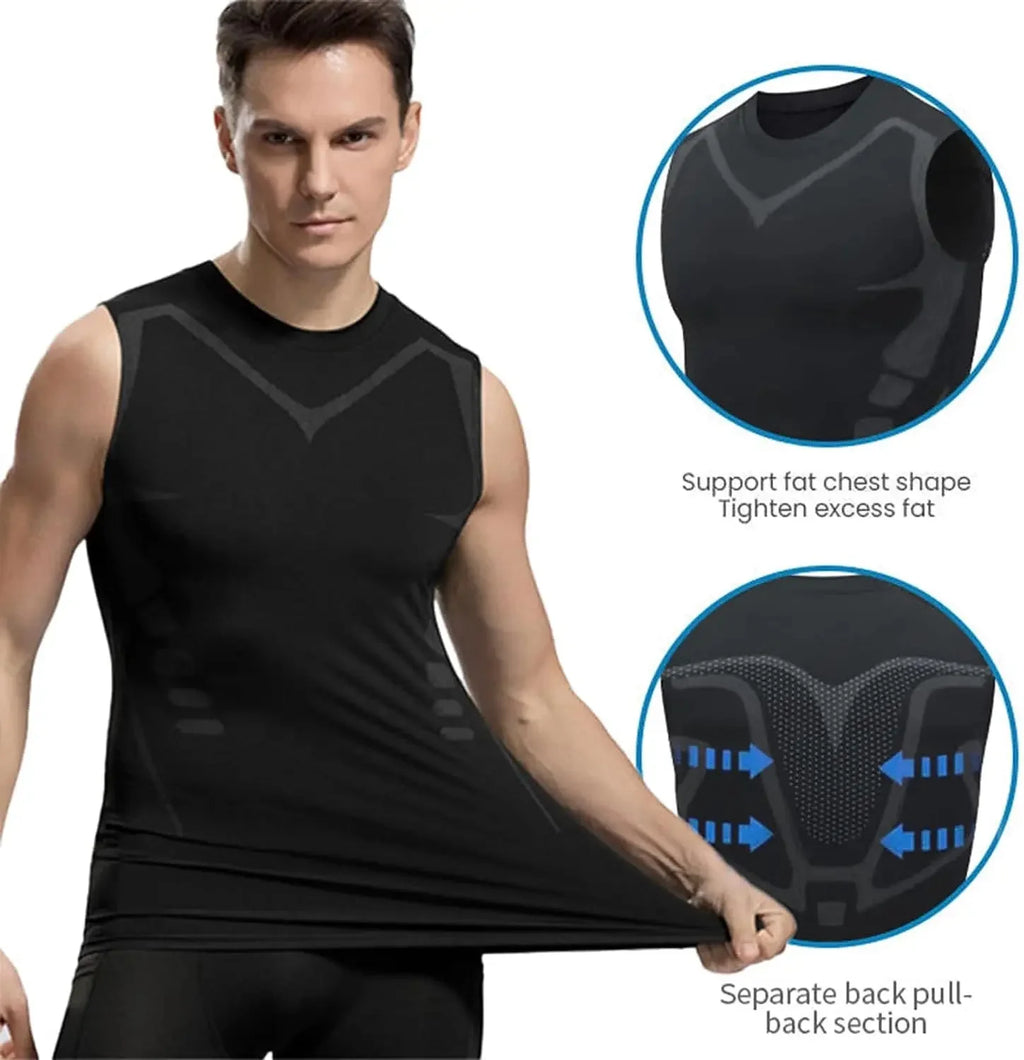 Compression Tank Top Mens Gym Shirt Sleeveless Quick Dry Printing Sportswear Men Fitness Bodybuilding Vest Workout Muscle Top ﻿