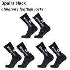 3 pairs New children and youth sports breathable soccer socks square silicone non-slip grip football socks