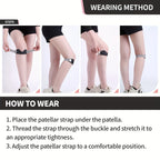 2-Pack Patella Straps with Adjustable Metal Buckle, Non-Slip Silicone Compression Patellar Tendon Support, Knee Brace for Running, Jump Rope, Badminton, Mountaineering, Unisex Shock-Absorbing Compression Patella Support Band