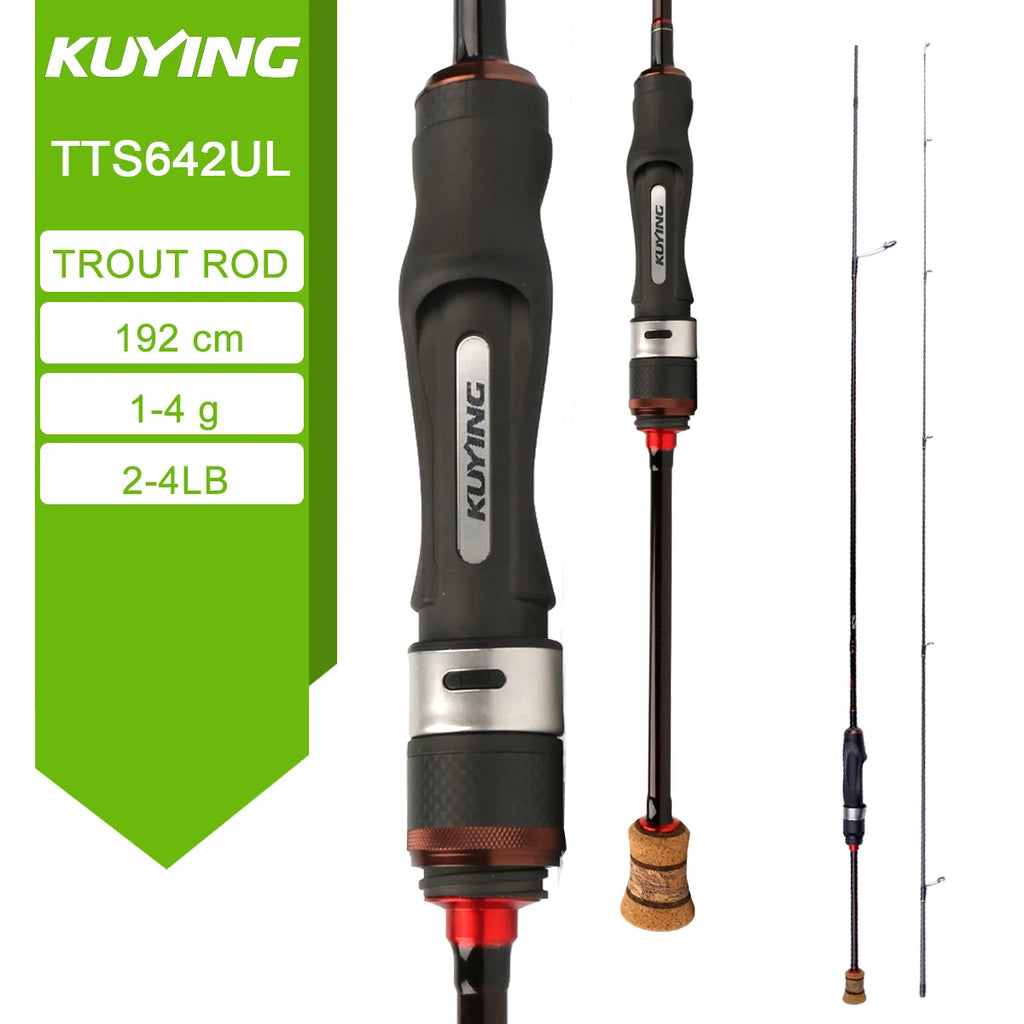 KUYING TETON Spinning Casting Rod For Fishing Lure Rods BFS Pole Carbon 0.8-8g 1-8lb FUJI Parts Baitcaster