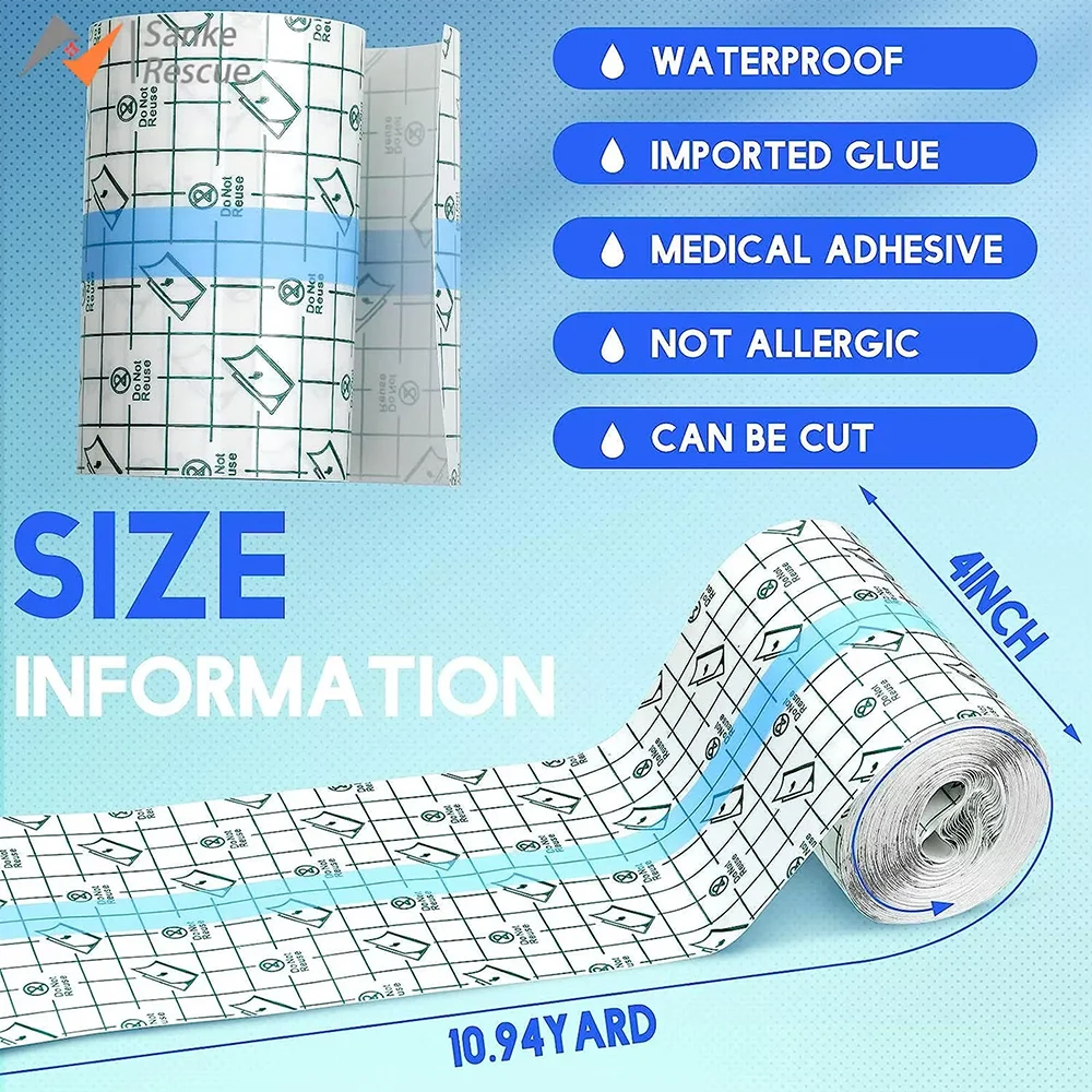 5M Waterproof PU Film for Tattoo Aftercare Protective Skin Healing Bandages Tape Medicinal Wound Dressing Medical Adhesive Tape