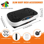 Portable Vibration Plate Exercise Machine Full-Body Workout with Bluetooth Resistance Bands Yoga Straps for Weight Loss &Shaping