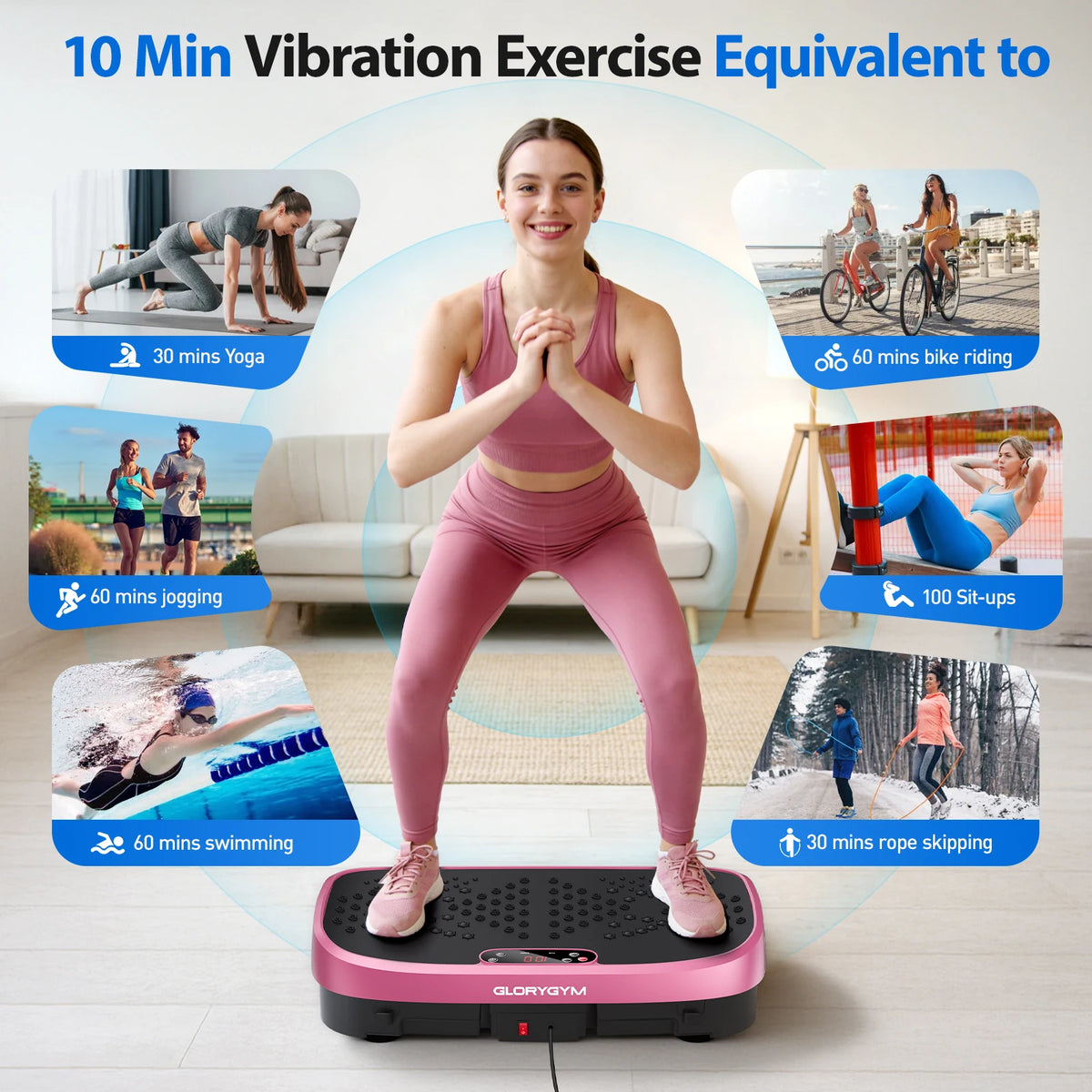 Magnetic Vibration Plate Exercise Machine Fat Burning 120 Levels 330lbs Portable Quiet Home Fitness  APP Control Workout Platform for Home Gym Body Shaping Gift for Women Men