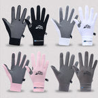 Men's Lightweight Summer Ice Silk Full-Finger Quick-Dry Touchscreen Sports Fishing Sun Protection Driving Cycling Gloves for Wom