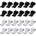 6/24Pairs Ankle Athletic Running Socks Cushioned Breathable Low Cut Sports Tab Socks For Men And Women