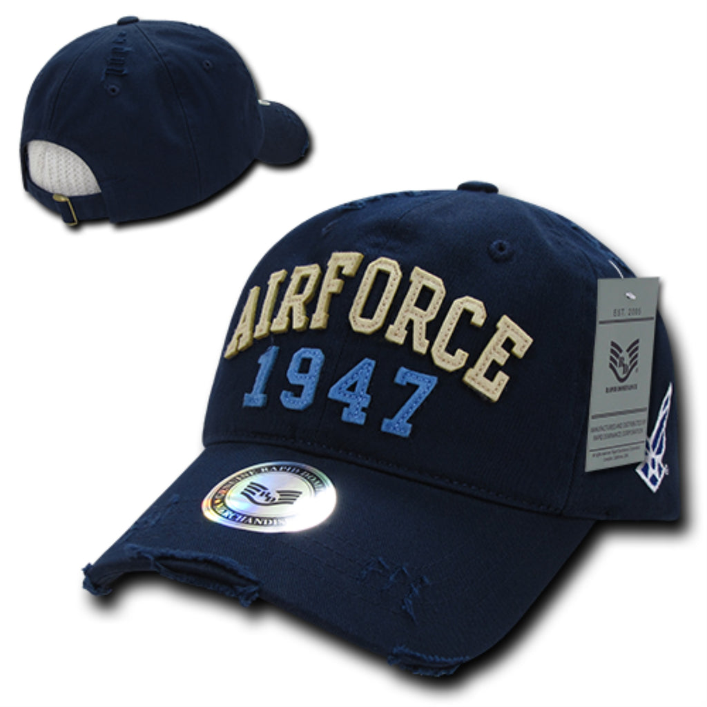 Vintage Athletic Caps, Air Force, Navy