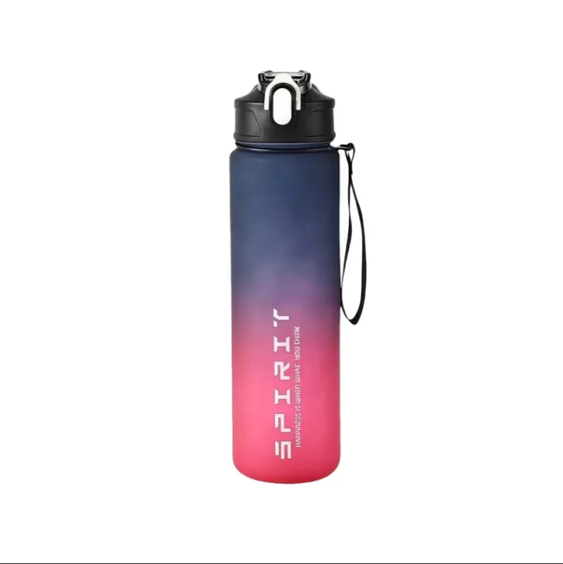 Sports Water Bottle with Time-Tracking Straw Leak Proof Locking Flip Cover for Easy Carry Ideal for Outdoor Adventures