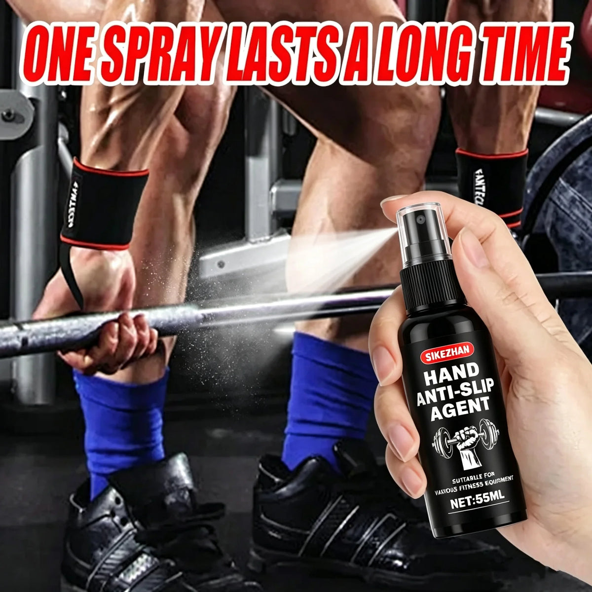 SIKEZHAN Hand Anti Slip Grip Enhancer Spray Long Lasting Sweat Proof for Golf Badminton Weightlifting Rock Climbing Basketball