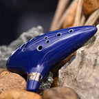 Miwayer Professional Alto C Ceramic Ocarina, 12 Tones Portable Musical Instrument with Storage Bag Neck String Music Book